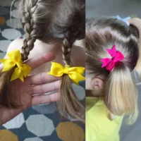 Ribbon Pigtail Hair Bows 2