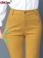 High Waist Elastic Pencil Pants 1