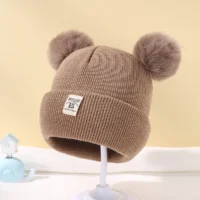 Solid Color Wool Knitted Bonnet 2